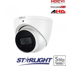 HD-CVI kupolinė kam. STARLIGHT 5MP, LXIR pašvietimas iki 50m., 1/2.8
